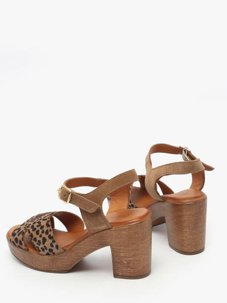 Sandalen Met Hak Musieges Uit Leder Coco abricot Bruin accessoires V3081J ander zicht 2