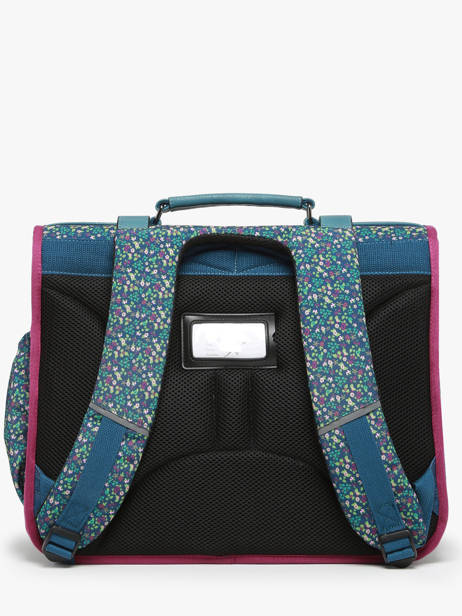 Boekentas 3 Compartimenten Cameleon Blauw vintage fantasy PBVGCA41 ander zicht 4