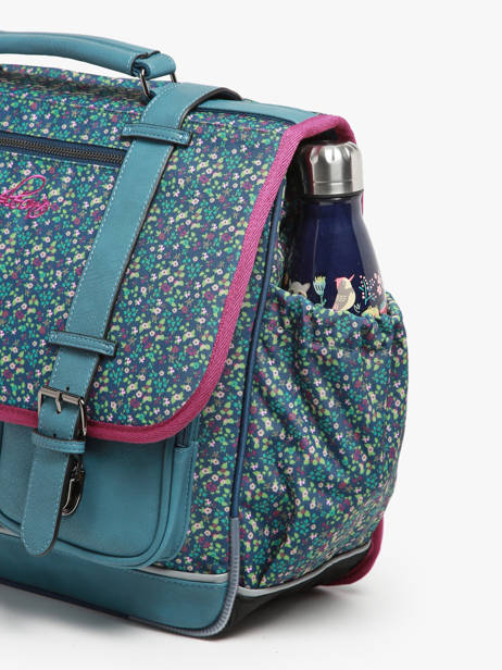 Boekentas 3 Compartimenten Cameleon Blauw vintage fantasy PBVGCA41 ander zicht 5