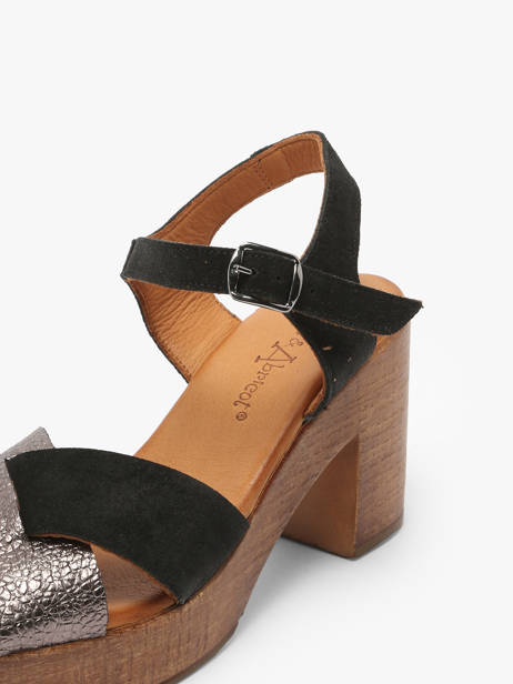 Sandalen Met Hak Musieges Uit Leder Coco abricot Zwart accessoires V3081P ander zicht 2