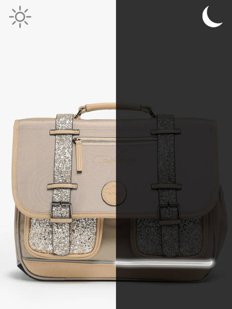 Boekentas 3 Compartimenten Cameleon Beige vintage fantasy PBVGCA41 ander zicht 7
