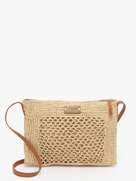 Cross Body Tas L'atelier Du Crochet Raphia Le voyage en panier Wit l'atelier du crochet AM810