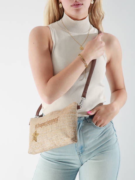 Cross Body Tas Panama Papier Les tropeziennes Beige panama TZ02 ander zicht 1
