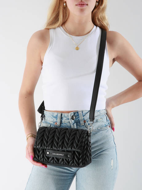 Cross Body Tas K Weave Polyurethaan Karl lagerfeld Zwart k weave A2W30153 ander zicht 1