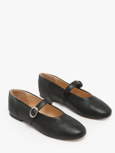 Ballerinas Met Riempjes Uit Leder Inuovo Zwart women C11003 ander zicht 1