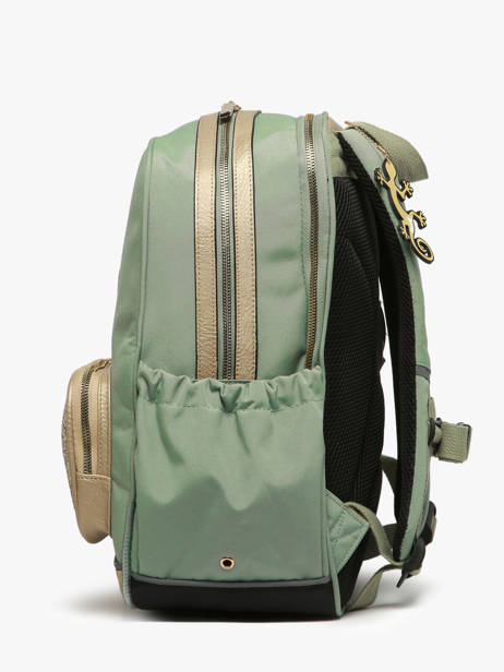 Rugzak 2 Compartimenten Cameleon Groen vintage fantasy SO40 ander zicht 2