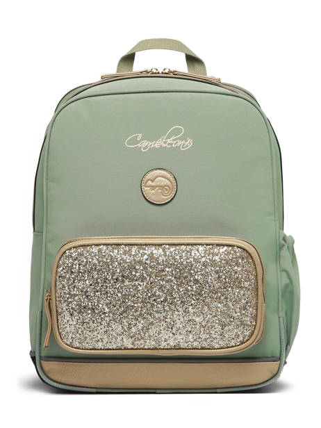 Rugzak 2 Compartimenten Cameleon Groen vintage fantasy SO40 ander zicht 6