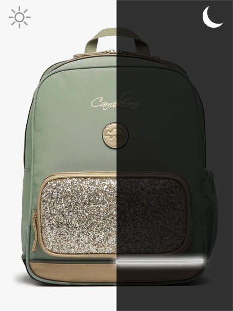 Rugzak 2 Compartimenten Cameleon Groen vintage fantasy SO40 ander zicht 7