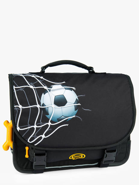 Boekentas Cedar 2 Compartimenten Stones and bones Zwart boys B ander zicht 2