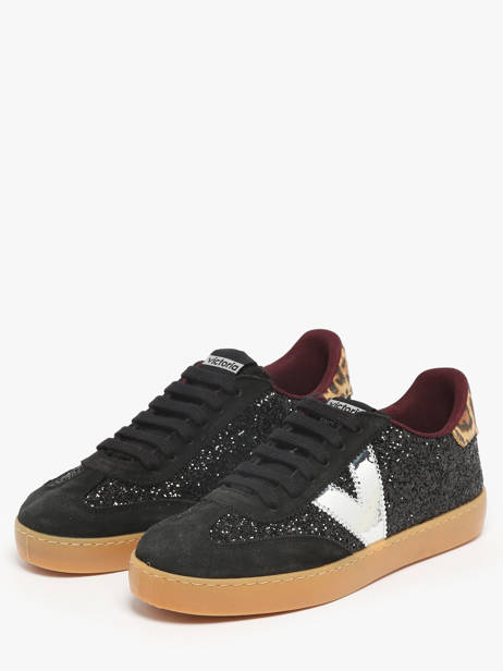 Sneakers Uit Leder Victoria Zwart women 1126223 ander zicht 2