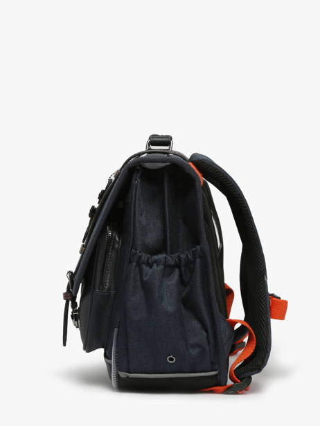 Boekentas Kinderen 2 Compartimenten Cameleon Blauw vintage urban CA38 ander zicht 2