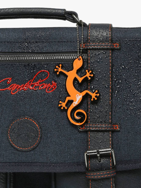 Boekentas Kinderen 3 Compartimenten Cameleon Blauw vintage urban CA41 ander zicht 6