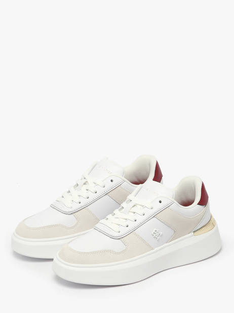 Sneakers Uit Leder Tommy hilfiger Wit women 8632YBS ander zicht 2