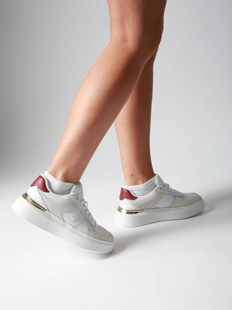 Sneakers Uit Leder Tommy hilfiger Wit women 8632YBS ander zicht 1