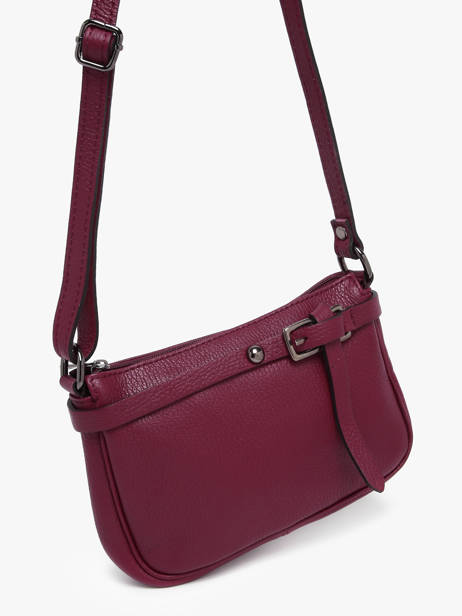 Cross Body Tas Caviar Leder Milano Violet caviar G1421N ander zicht 2