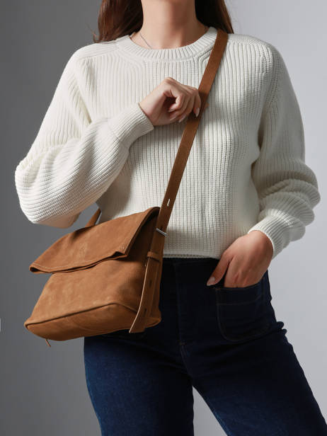 Cross Body Tas Cavalier Nubuck Leder Etrier Beige cavalier nubuck ECAN135M ander zicht 1