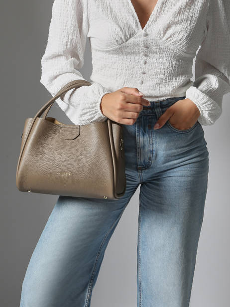 Handtassen Ida Double Leder Lancaster Beige ida double 84 ander zicht 1