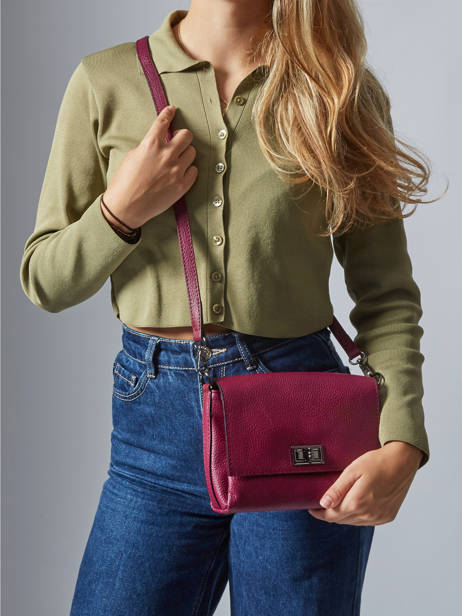 Cross Body Tas Caviar Leder Milano Rood caviar CA24061 ander zicht 1