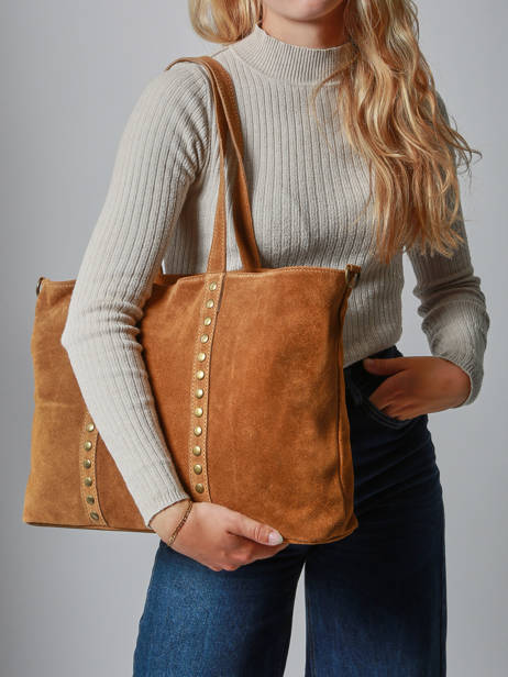 Schoudertas Velvet Leder Milano Bruin velvet VE24113 ander zicht 1