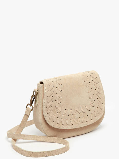 Cross Body Tas Velvet Leder Milano Beige velvet VE25062 ander zicht 1