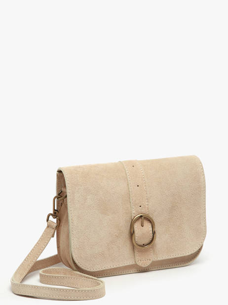 Cross Body Tas Velvet Leder Milano Beige velvet VE25063 ander zicht 1
