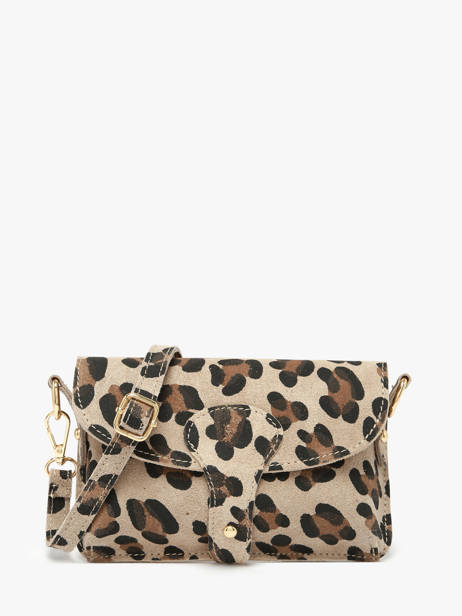 Cross Body Tas Velvet Leopardo Leder Milano Beige velvet leopardo VL260612