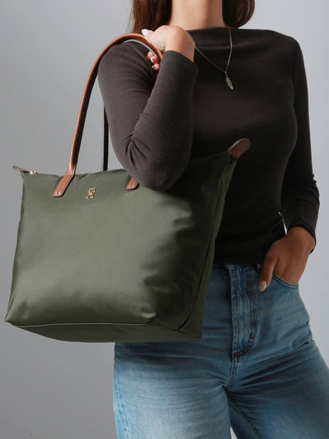 Schoudertas A4 Formaat Popette Nylon Tommy hilfiger Groen popette AW17711 ander zicht 1