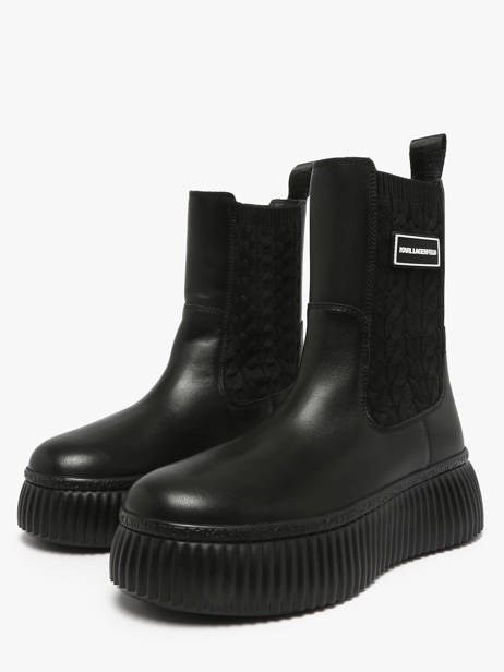 Enkellaarsjes Kreeper Uit Leder Karl lagerfeld Zwart women KL42365 ander zicht 1