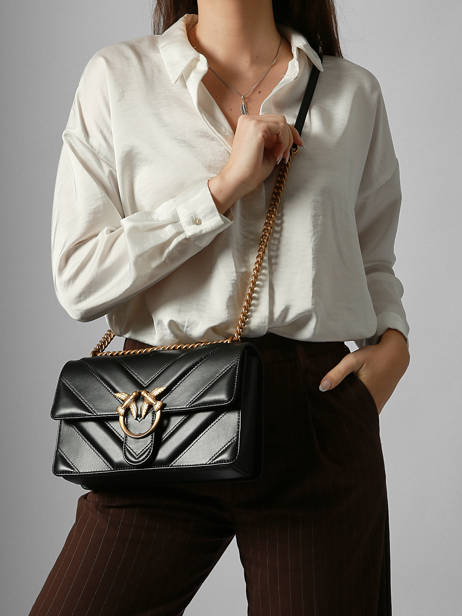 Cross Body Tas Love Bag Icon Leder Pinko Zwart love bag icon 4549A2OS ander zicht 1