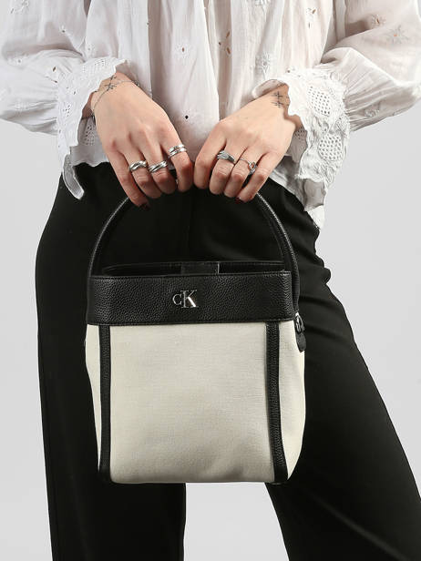 Handtas Hardware Monogram Katoen Calvin klein jeans Wit hardware monogram 4F3348G ander zicht 1