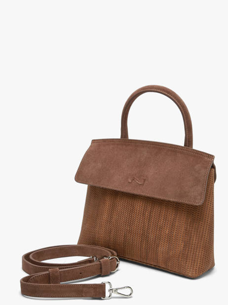 Cross Body Tas Clarita Texture Leder Nathan baume Bruin nathan 18TX ander zicht 2