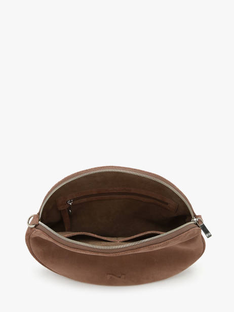 Schoudertas Anna Suède Leder Nathan baume Bruin nathan F0137 ander zicht 4