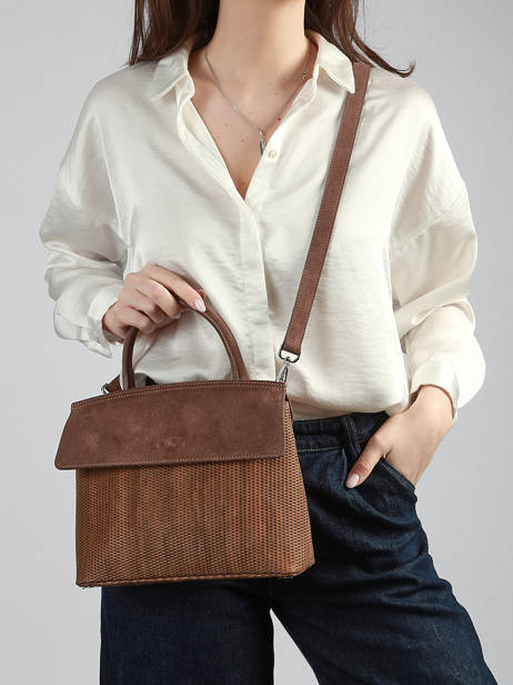 Cross Body Tas Clarita Texture Leder Nathan baume Bruin nathan 18TX ander zicht 1