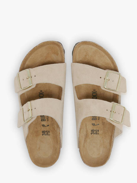Slippers Uit Leder Birkenstock Beige women 1029260 ander zicht 3