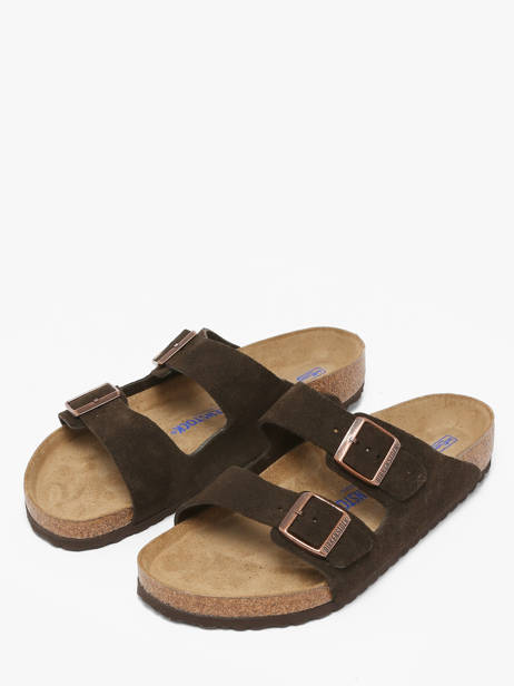 Slippers Uit Leder Birkenstock Bruin men 951311 ander zicht 1