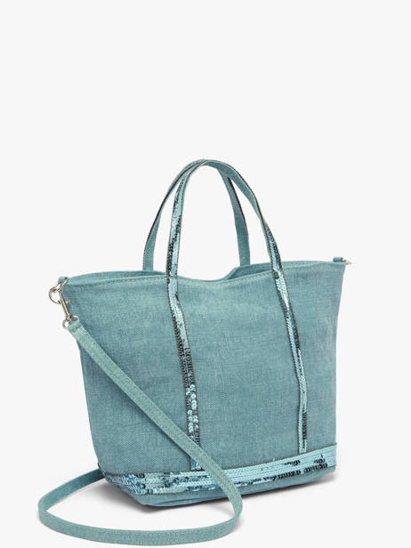 Handtas Cabas Linnen En Pailletten Vanessa bruno Blauw cabas lin 31V40435 ander zicht 1