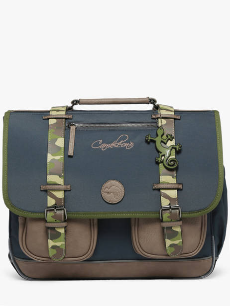 Boekentas 3 Compartimenten Cameleon Blauw vintage urban PBVBCA41