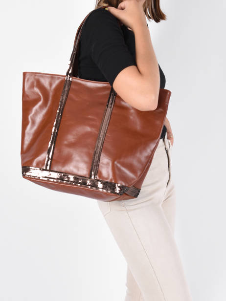 Schoudertas Cabas Met Rits Leder Vanessa bruno Bruin cabas cuir 2V40409 ander zicht 1