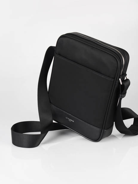 Cross Body Tas M Gaspard Leder En Nylon Le tanneur Zwart gaspard TGAS2210 ander zicht 2