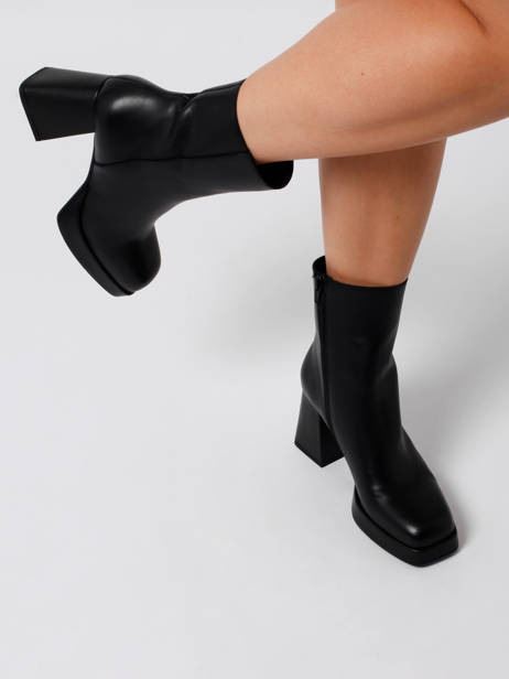 Enkellaarsjes Met Hak Uit Leder Semerdjian Zwart accessoires M684M2 ander zicht 2