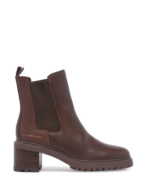 Enkellaarsjes Met Hak Uit Leder Tommy hilfiger Bruin accessoires 6737GT7