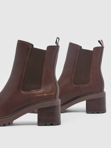 Enkellaarsjes Met Hak Uit Leder Tommy hilfiger Bruin accessoires 6737GT7 ander zicht 3