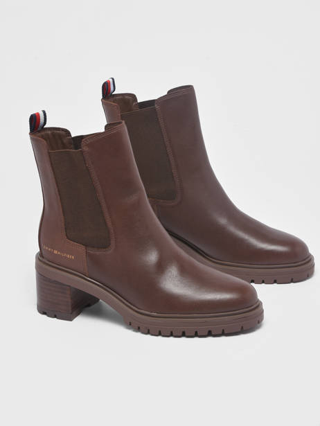 Enkellaarsjes Met Hak Uit Leder Tommy hilfiger Bruin accessoires 6737GT7 ander zicht 1