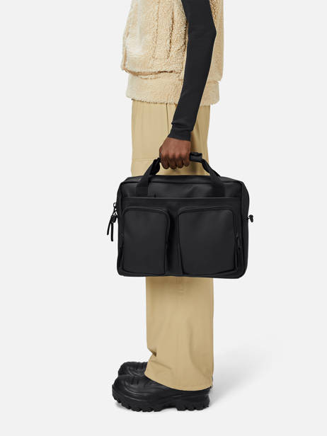 Laptoptas Rains Zwart travel 14250 ander zicht 1